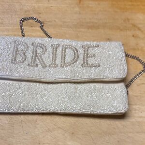 Elegant Cream Beaded Bride Clutch